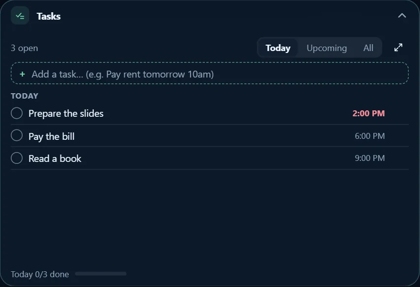 Tasks