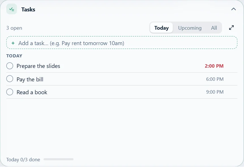 Tasks
