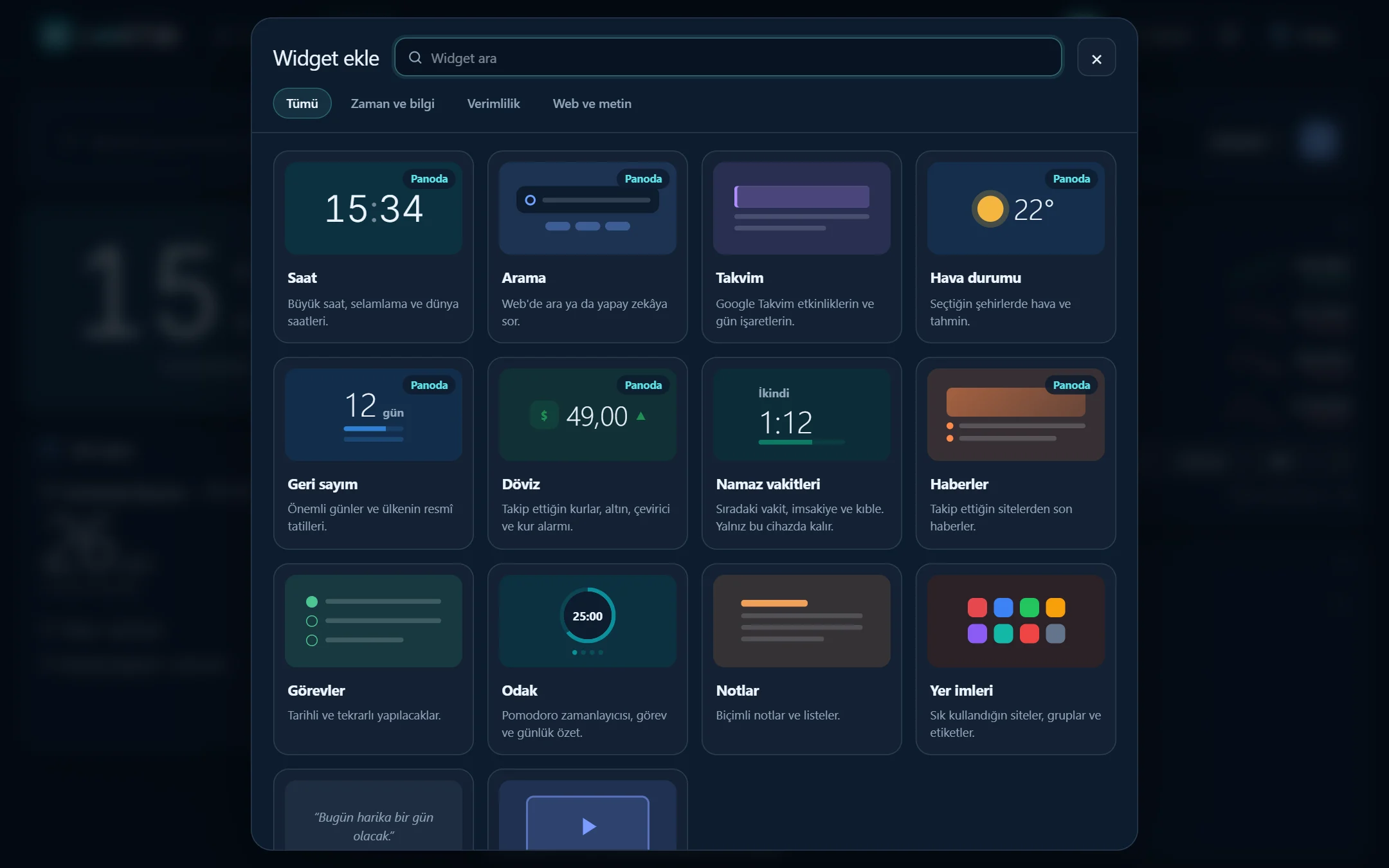 LookTab widget galerisi