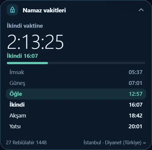 Namaz vakitleri