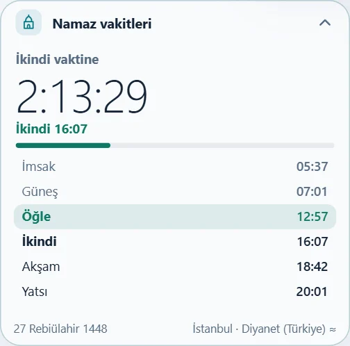Namaz vakitleri